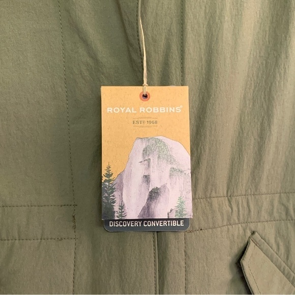 ROYAL ROBBINS VEST to Convertible Jacket Raincoat UPF 30+ SMALL Green NWT - Picture 9 of 10